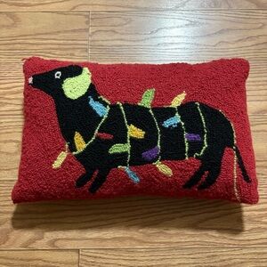 Dachshund Christmas Pillow
